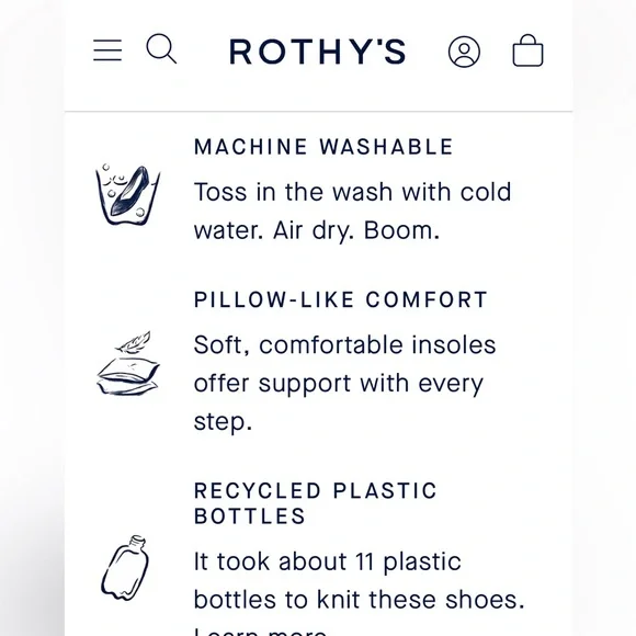 Rothy's grey classic ballet flats - Picture 4 of 6